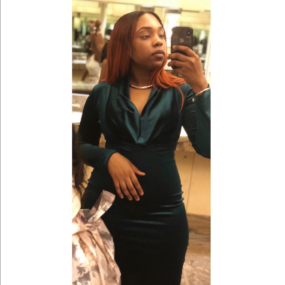 Beck Velvet Dress - Hunter Green